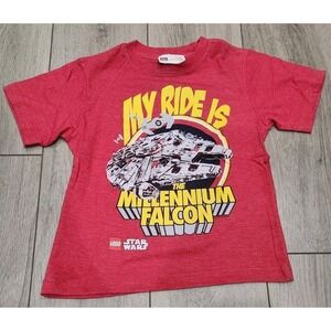 Lego Star‎ Wars Graphic Tshirt Kids Size 5 Millennium Falcon